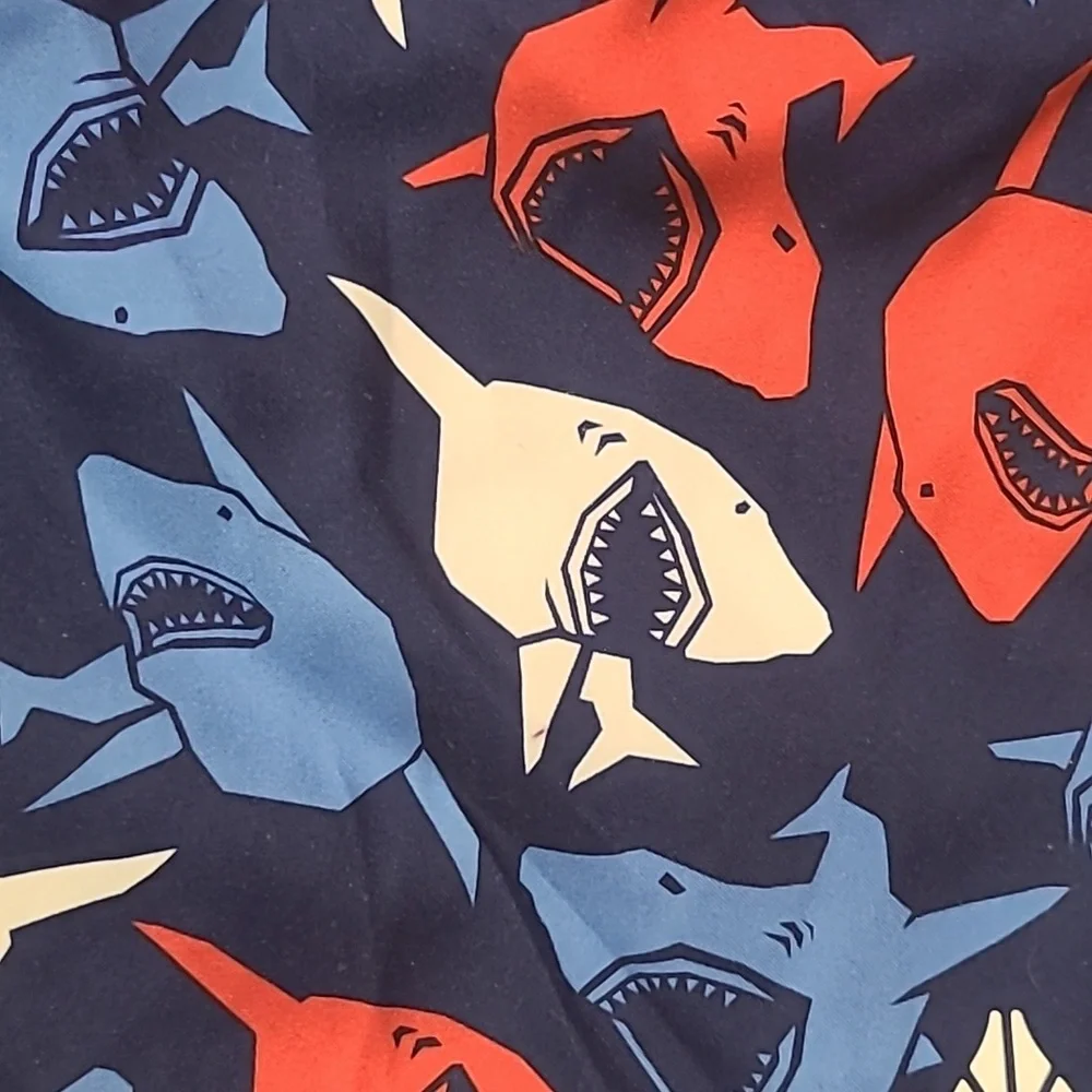 O'RAGEOUS Americana Sharks Swim Trunks Size Small